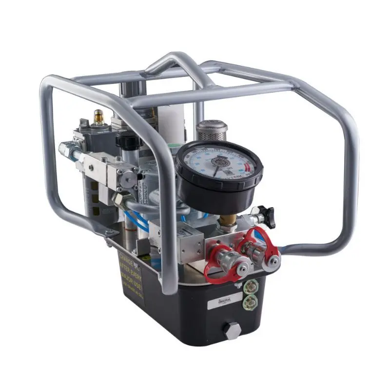 JETPRO-S-AIR 2 Stage Pneumatic Pump, Single Port, c/w 10k PSI Gauge