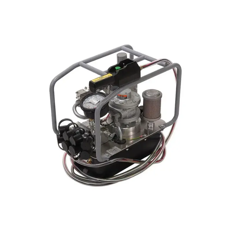 HY-AIR-2-4S, 4 Stage Pneumatic Pump, 4 Ports, c/w 10k PSI Gauge